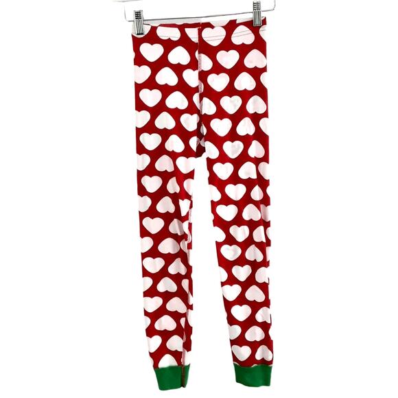 Hanna Andersson Crossover 2 Piece Pajama Set Hearts Red Girls 8 Long Sleeve - Picture 4 of 14